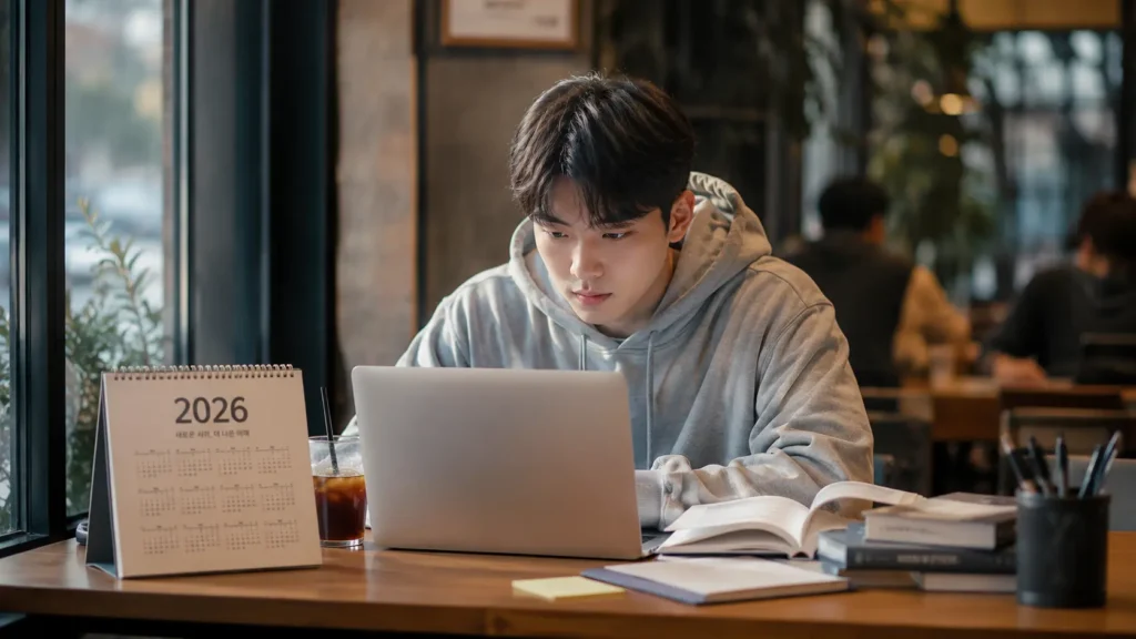 2026학년도 교육대학원 신입생 모집 요강과 교직과정 변화를 노트북으로 꼼꼼히 확인하는 진학 준비생