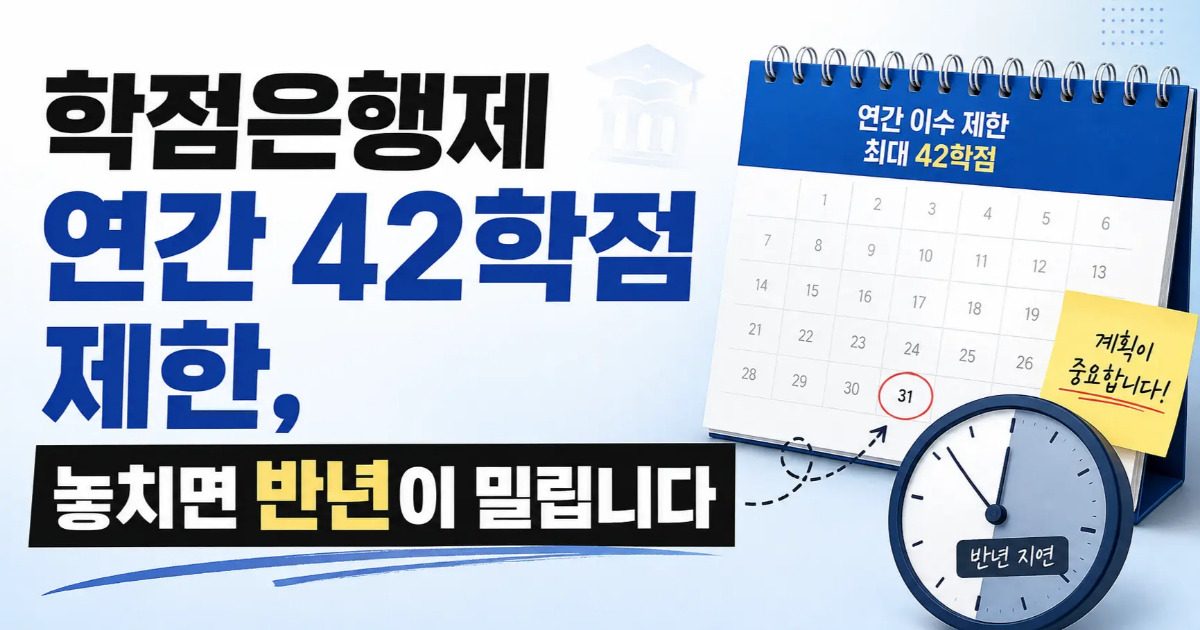 학점은행제 연간 42학점 학기당 24학점 이수 제한 안내